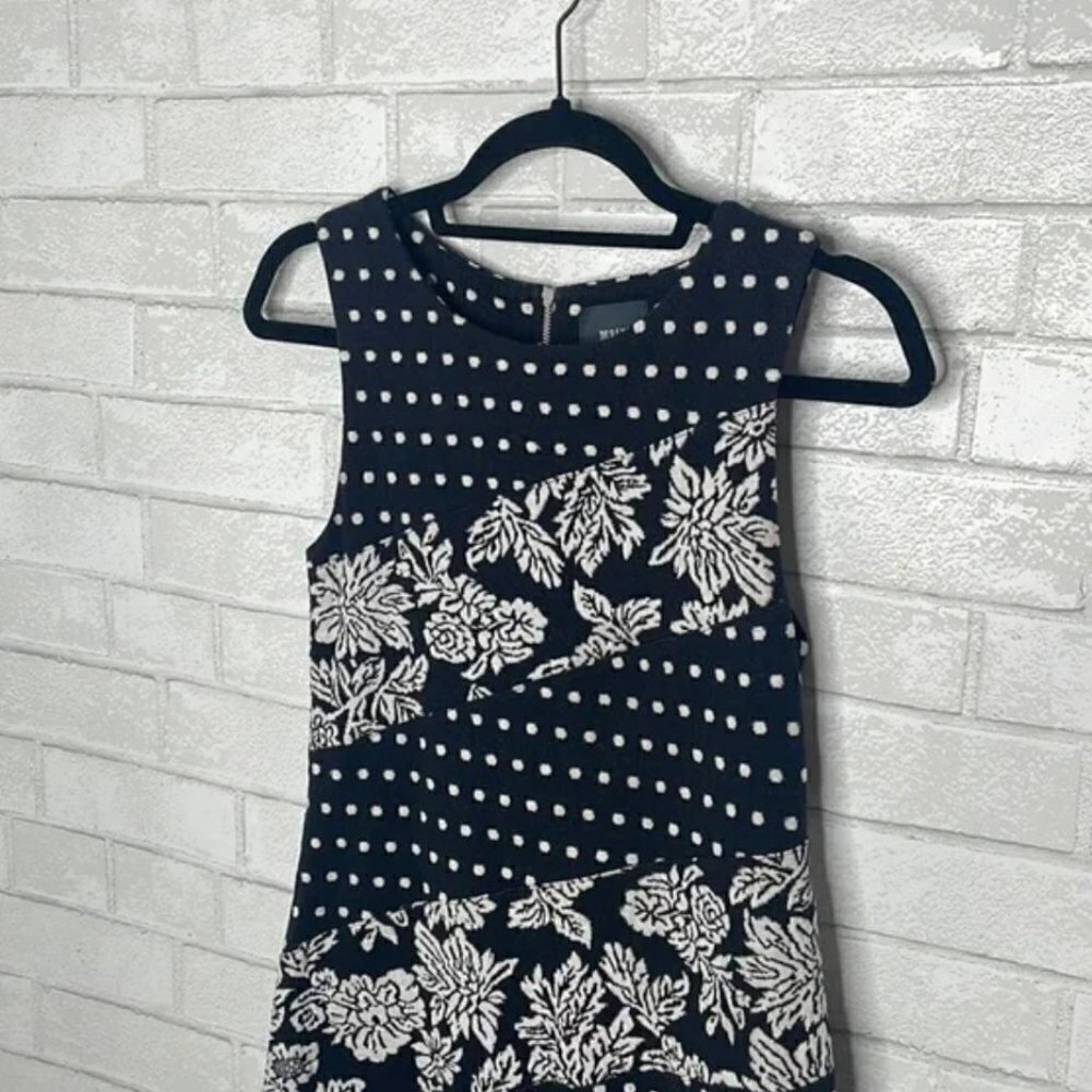 Anthropologie Maeve Effemy Floral Jacquard Dot Dress - Picture 4 of 11